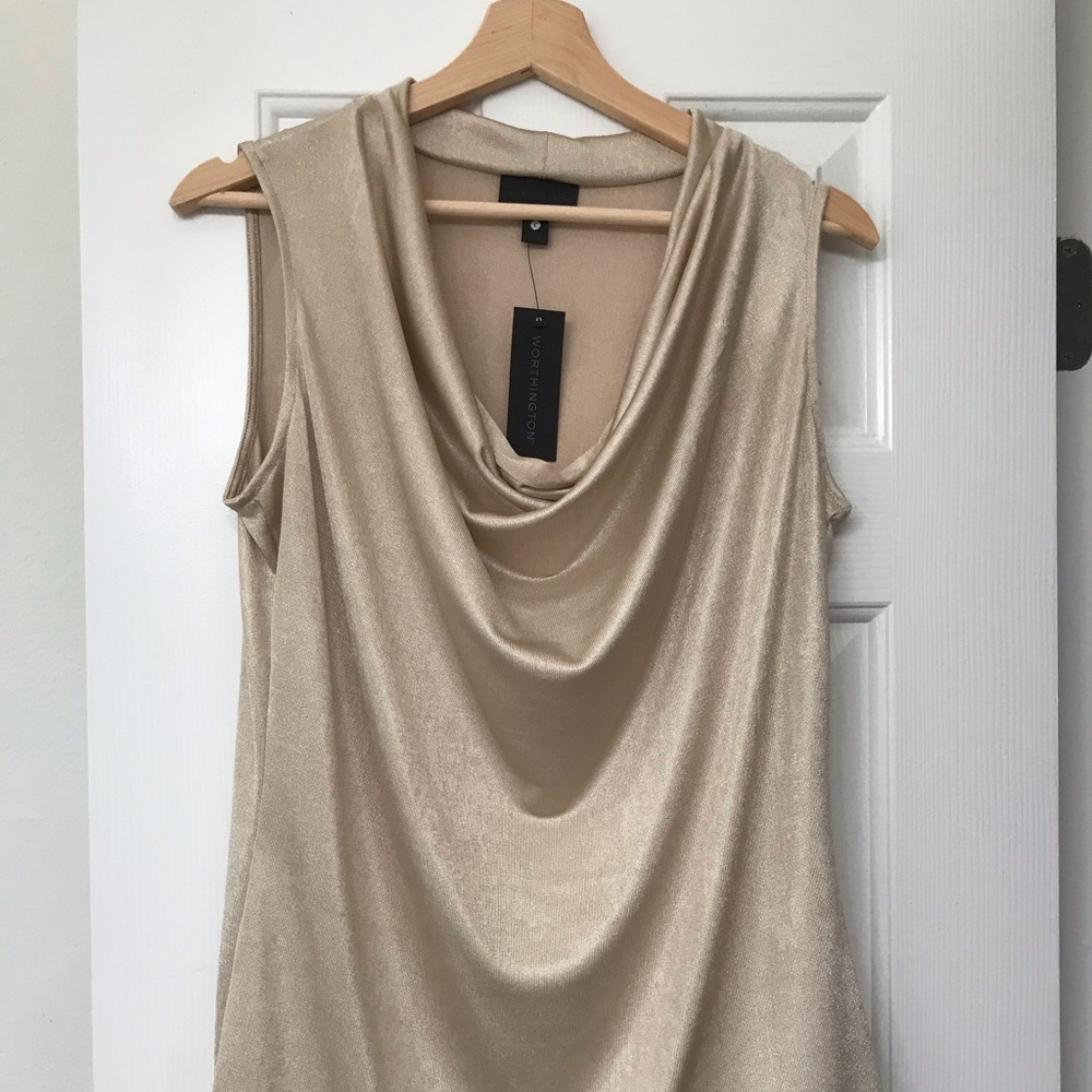 Worthington Gold Scoop Neck Blouse